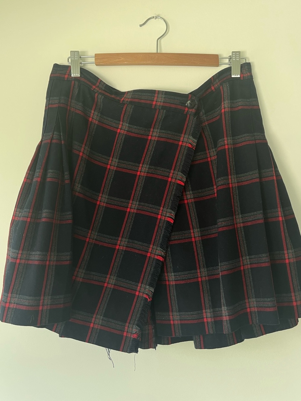 Black & Red Plaid Kilt Mini Skirt